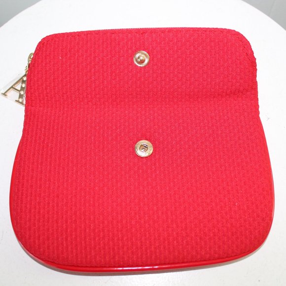 Giorgio Armani Red Makeup Cosmetic Travel Case Bag Pouch w/Zipper Nwot - Picture 2 of 5